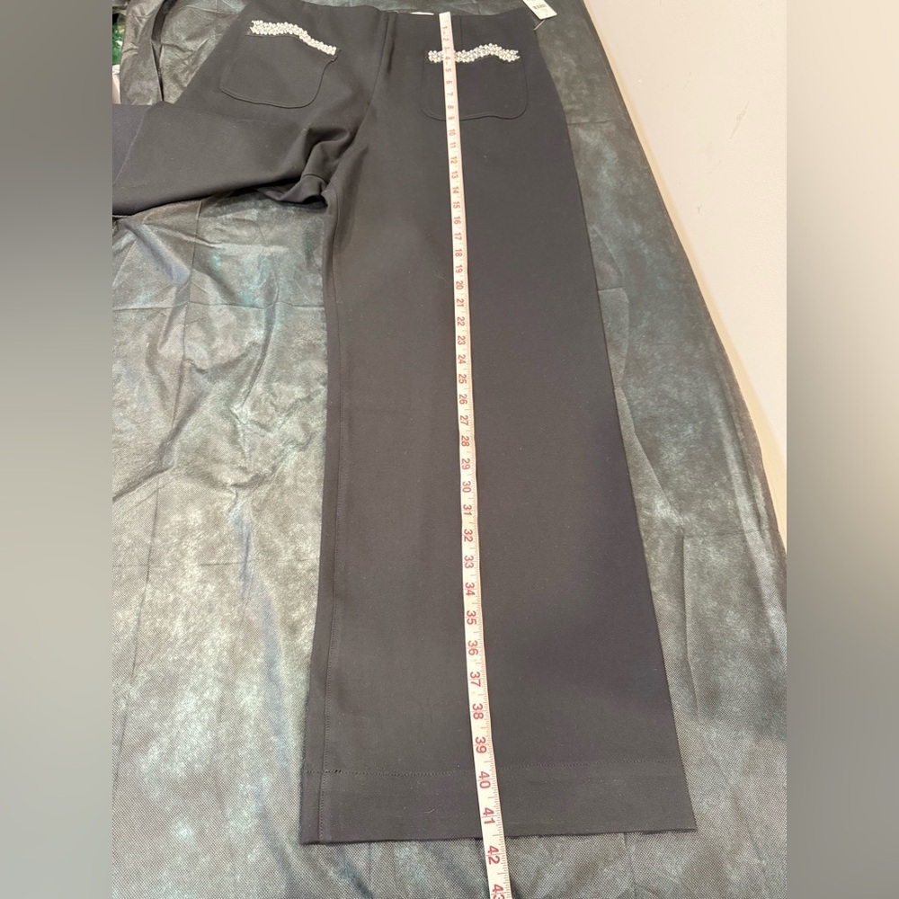 🔥NWT Anthropologie Maeve Women’s Black Pants Wide Leg Sz 32T🔥 - Picture 7 of 10